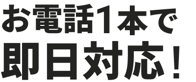 お電話１本で即日対応