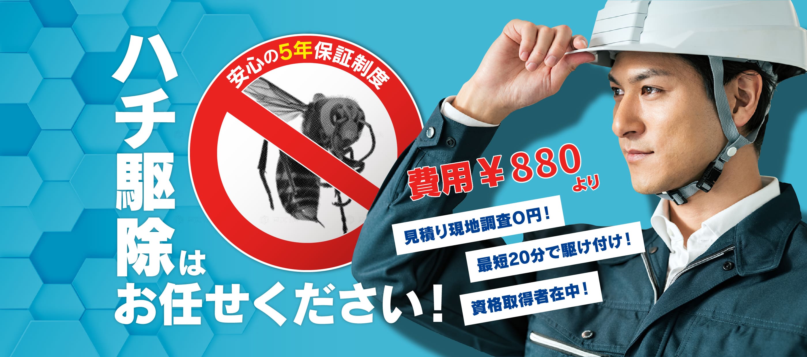 ハチ駆除はお任せください！